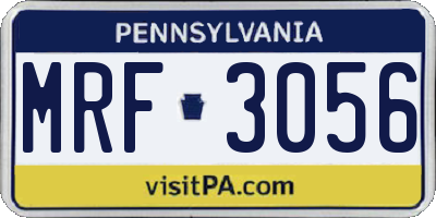 PA license plate MRF3056