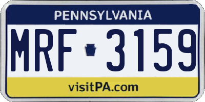 PA license plate MRF3159