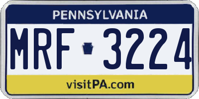 PA license plate MRF3224