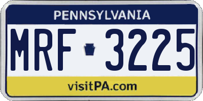 PA license plate MRF3225