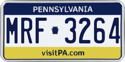 PA license plate MRF3264
