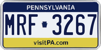 PA license plate MRF3267