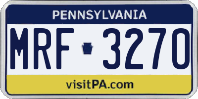 PA license plate MRF3270