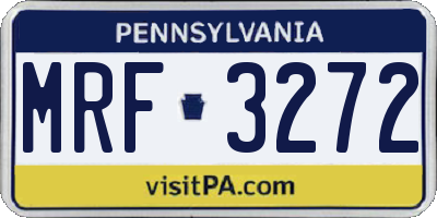 PA license plate MRF3272
