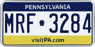 PA license plate MRF3284