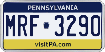 PA license plate MRF3290