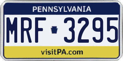 PA license plate MRF3295