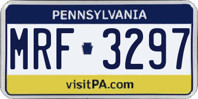 PA license plate MRF3297