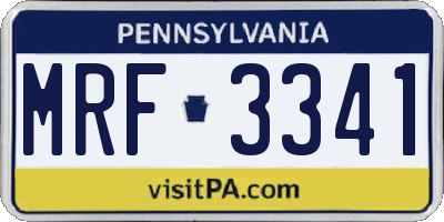 PA license plate MRF3341