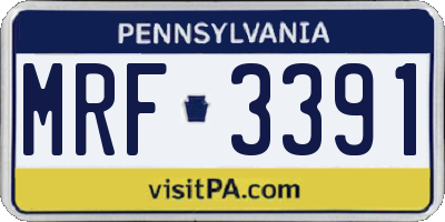 PA license plate MRF3391