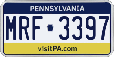 PA license plate MRF3397
