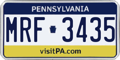 PA license plate MRF3435