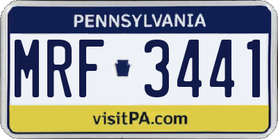 PA license plate MRF3441