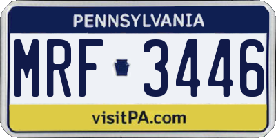 PA license plate MRF3446