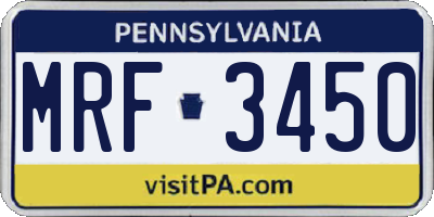 PA license plate MRF3450