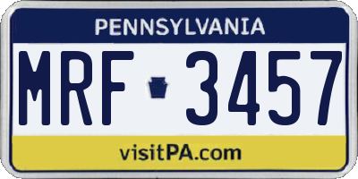 PA license plate MRF3457