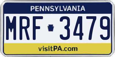 PA license plate MRF3479