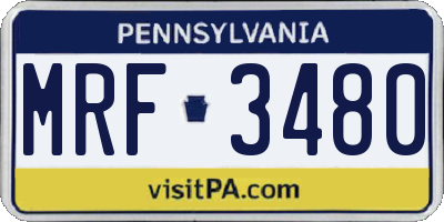 PA license plate MRF3480
