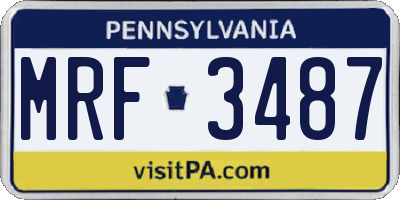 PA license plate MRF3487