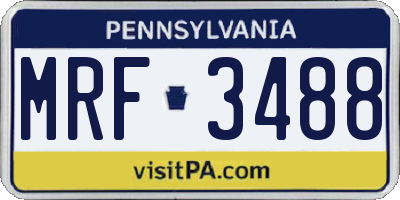 PA license plate MRF3488