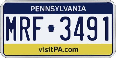 PA license plate MRF3491
