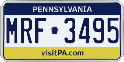 PA license plate MRF3495