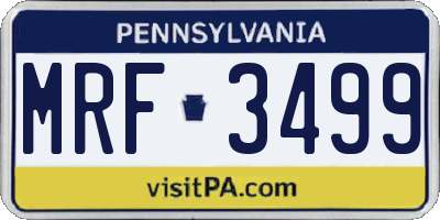 PA license plate MRF3499