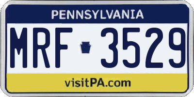 PA license plate MRF3529