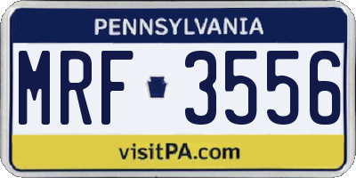 PA license plate MRF3556