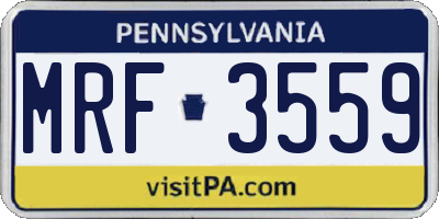 PA license plate MRF3559