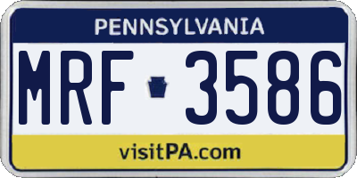 PA license plate MRF3586