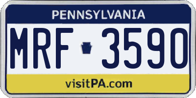 PA license plate MRF3590