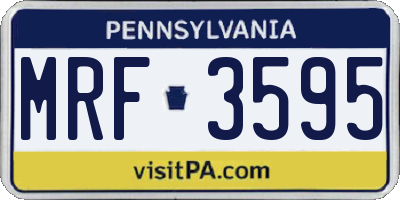 PA license plate MRF3595