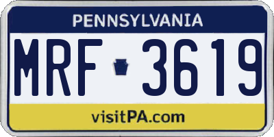 PA license plate MRF3619