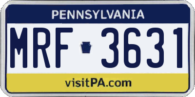 PA license plate MRF3631