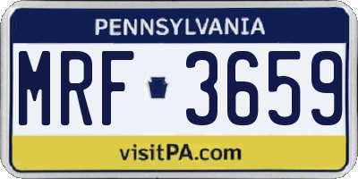PA license plate MRF3659