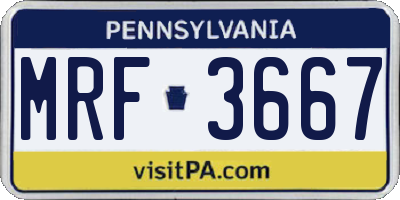 PA license plate MRF3667