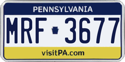 PA license plate MRF3677