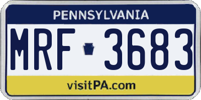 PA license plate MRF3683
