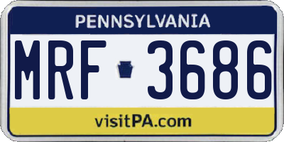 PA license plate MRF3686
