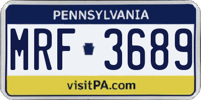 PA license plate MRF3689