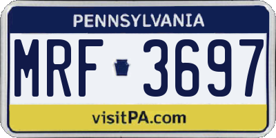 PA license plate MRF3697