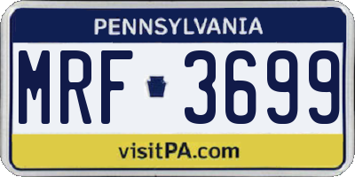 PA license plate MRF3699