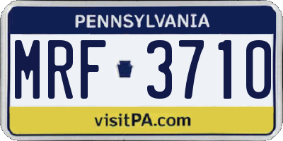 PA license plate MRF3710