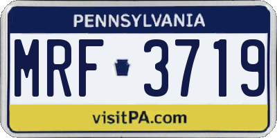 PA license plate MRF3719
