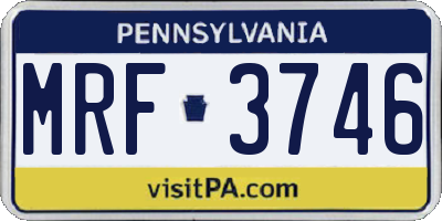 PA license plate MRF3746