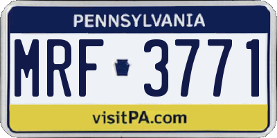 PA license plate MRF3771