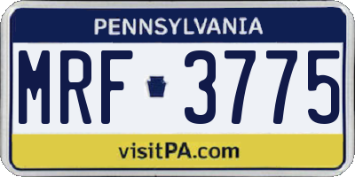 PA license plate MRF3775