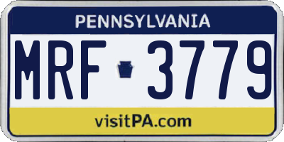 PA license plate MRF3779