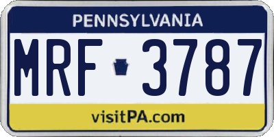 PA license plate MRF3787